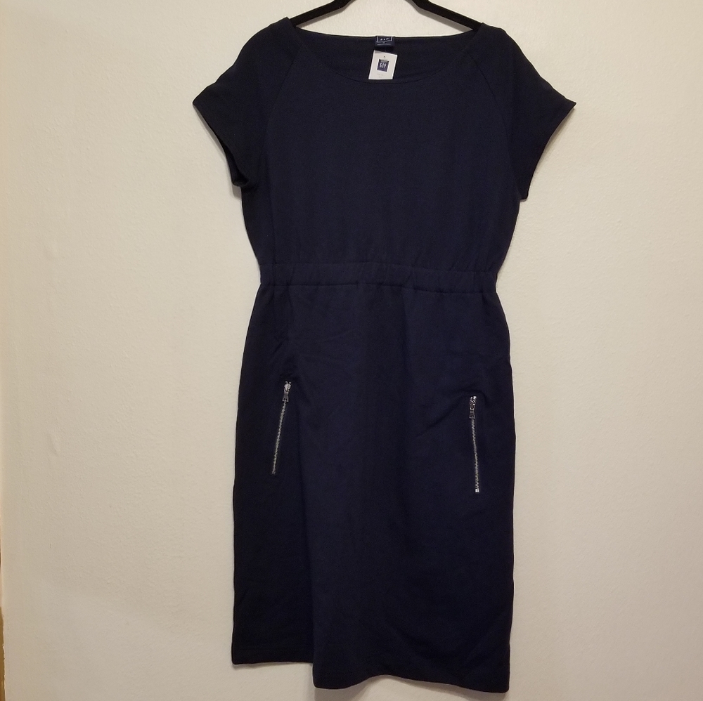 Gap Maternity stretch cotton navy dress